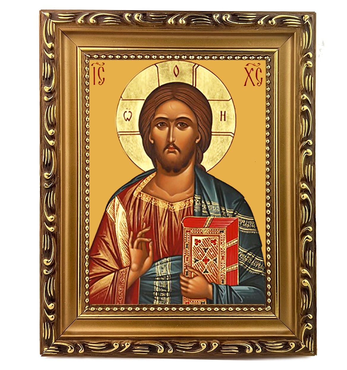Christ The Teacher Orthodox Catholic Image Icon Framed Religious Gift 7 3/4\