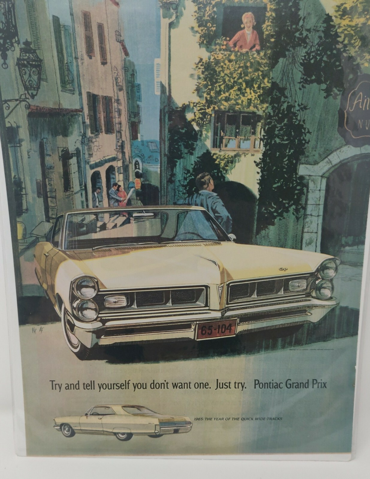 Vintage 1965 Pontiac Grand Prix Advertisement 2 Door V8