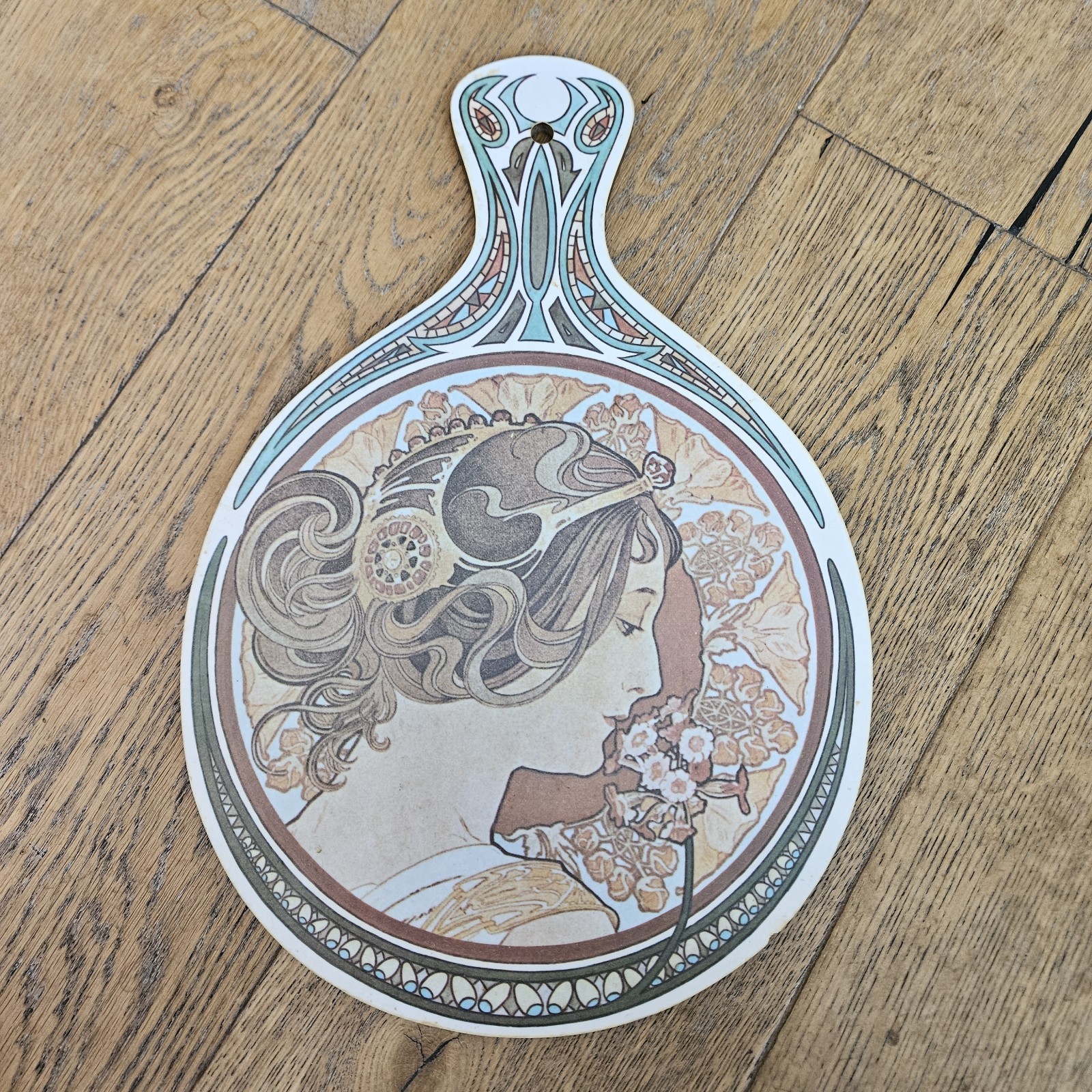 Vintage Alphonse Mucha Style Art Kitchen Decor Trivet Hot Pad 30s/60s