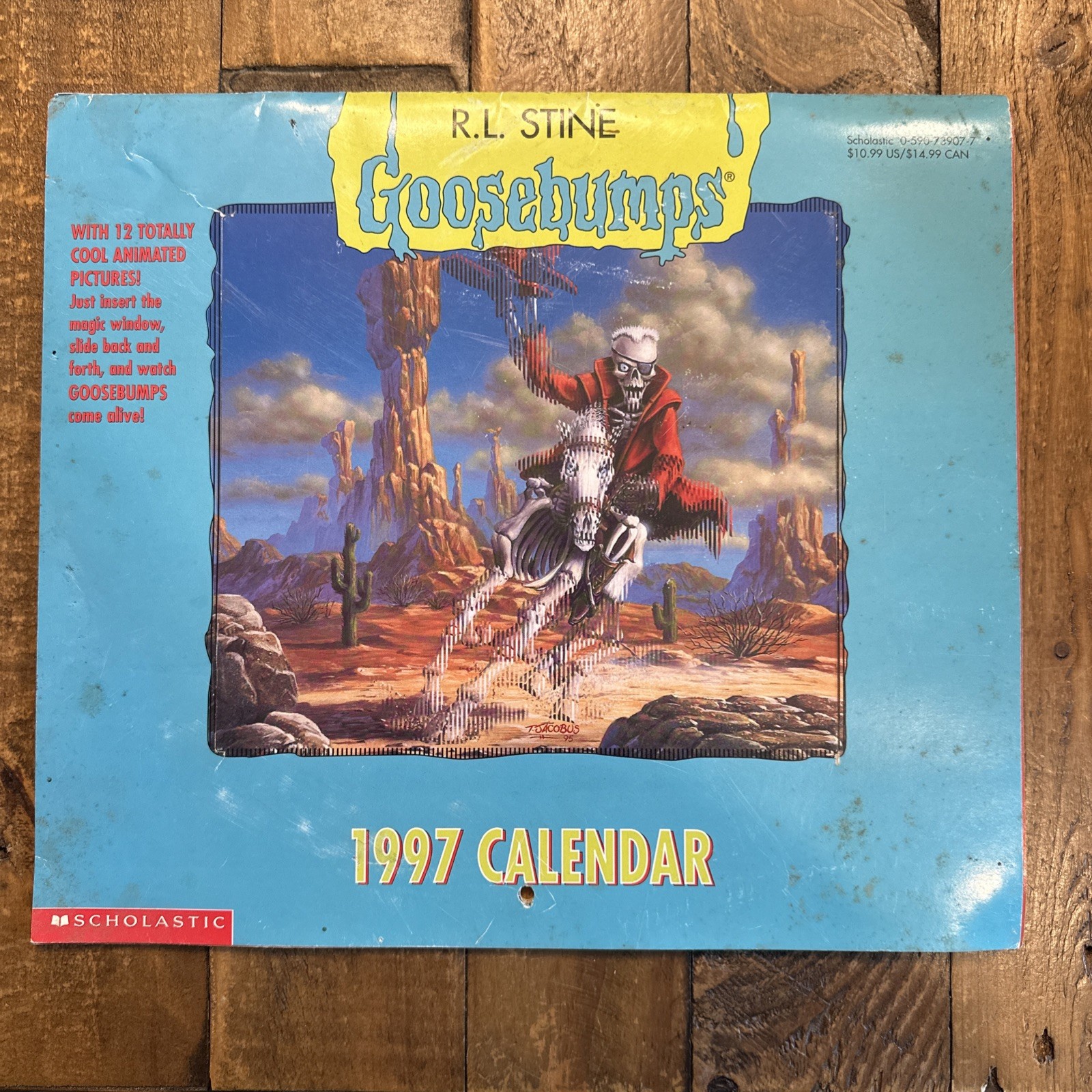 R.L. Stine Goosebumps 1997 Calendar Animated Pictures W/ Magic Slide *SEE PHOTOS