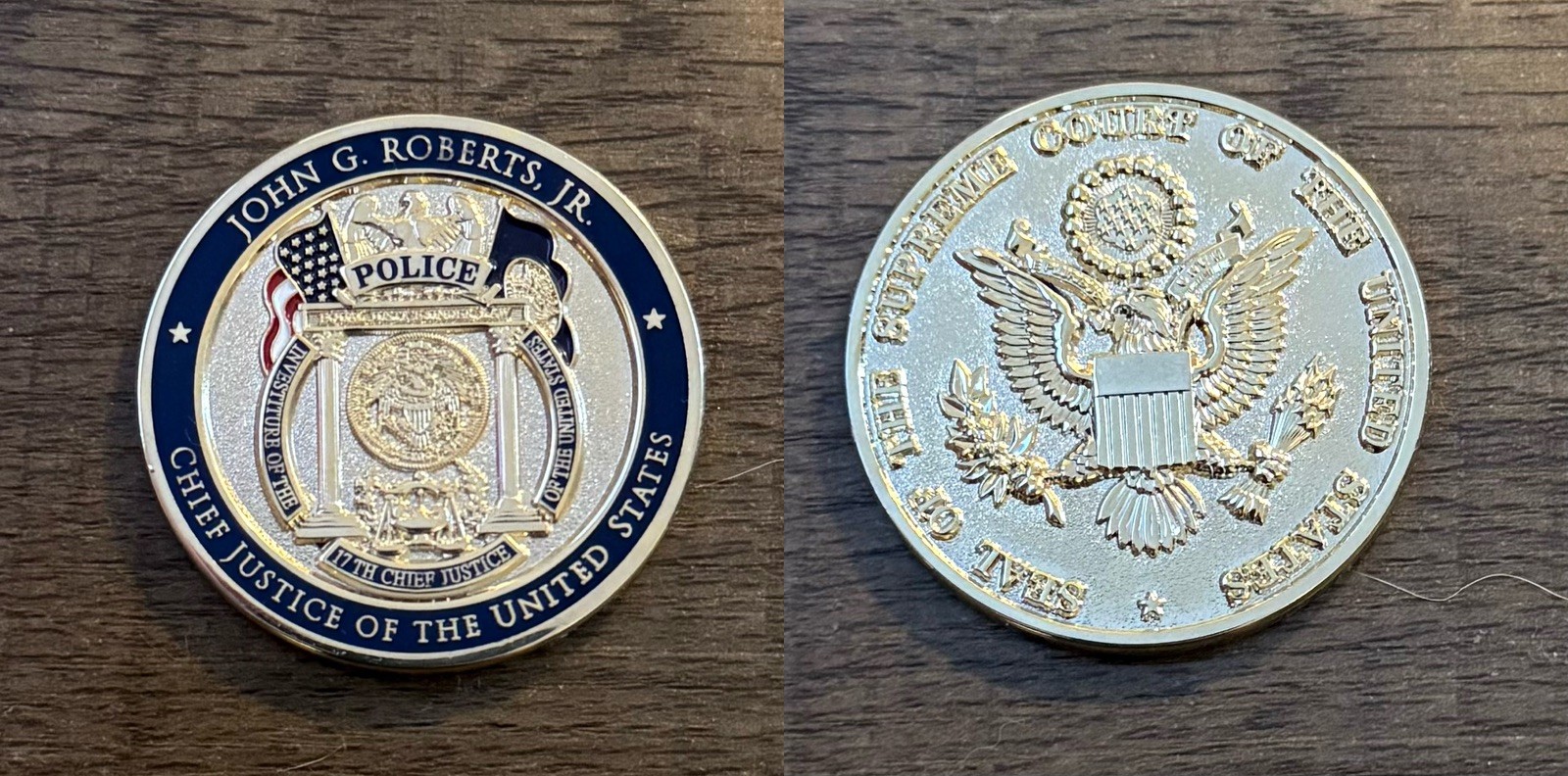 Rare US Supreme Court Police Challenge Coin SCOTUS Chief Justice John Roberts.