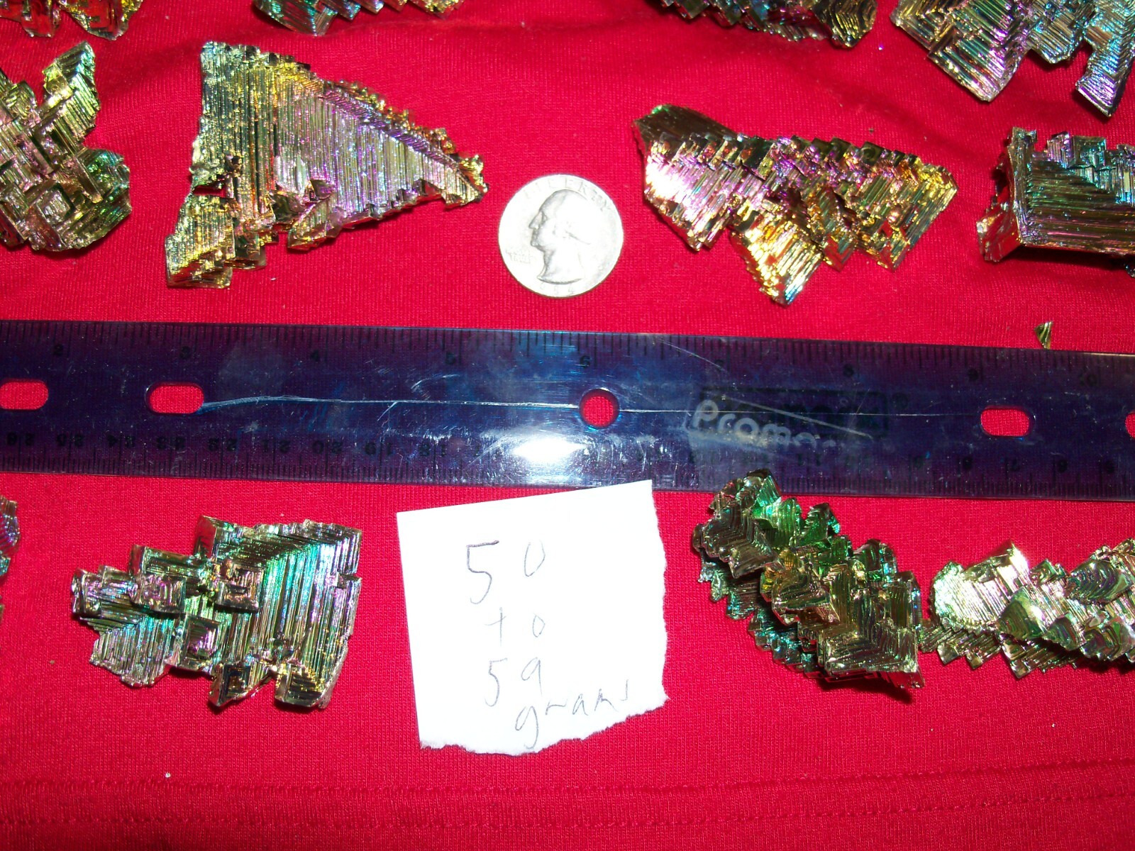 1 Bismuth 50 to 59 gram piece rainbow auro titanium crystal cluster Reiki