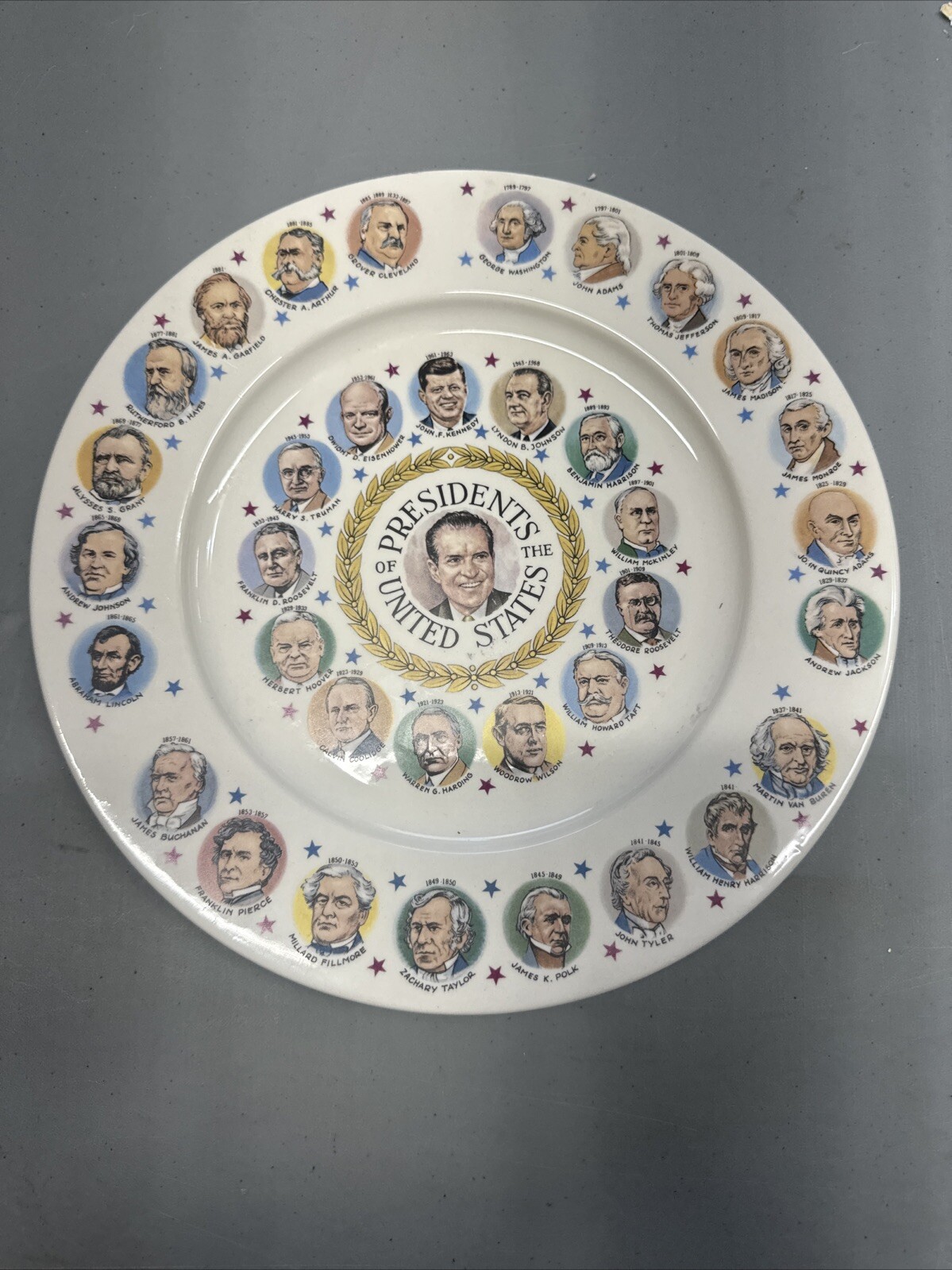 Vintage 1960s Presidential Commemorative Plate All Presidents Richard Nixon