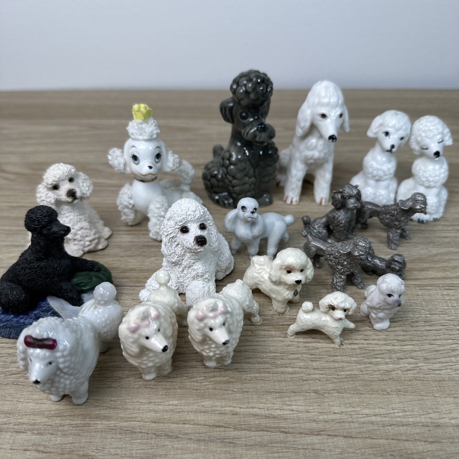 Vintage Dog Figurine Lot 19pc MCM Porcelain Japan Goebel Pewter Hagen Renaker