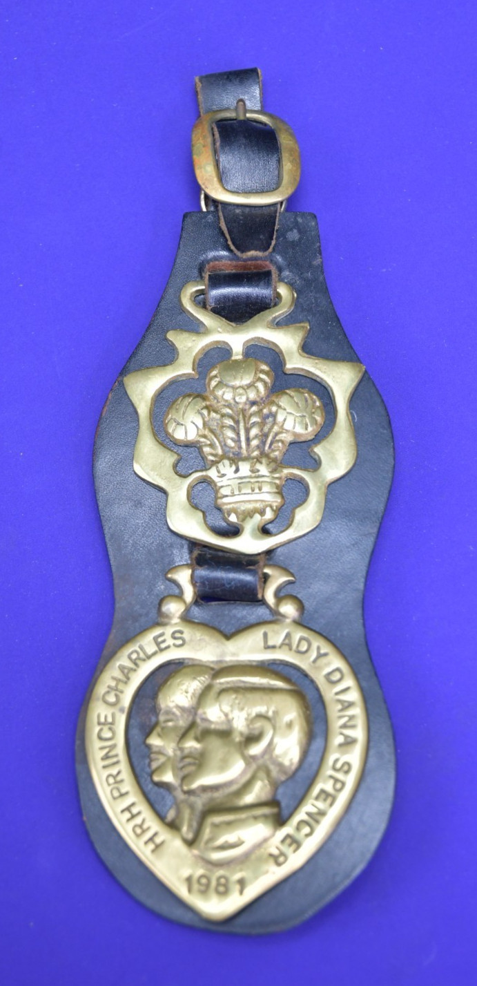 Vintage 1981 Princess Diana Brass Horse Harness Medallion