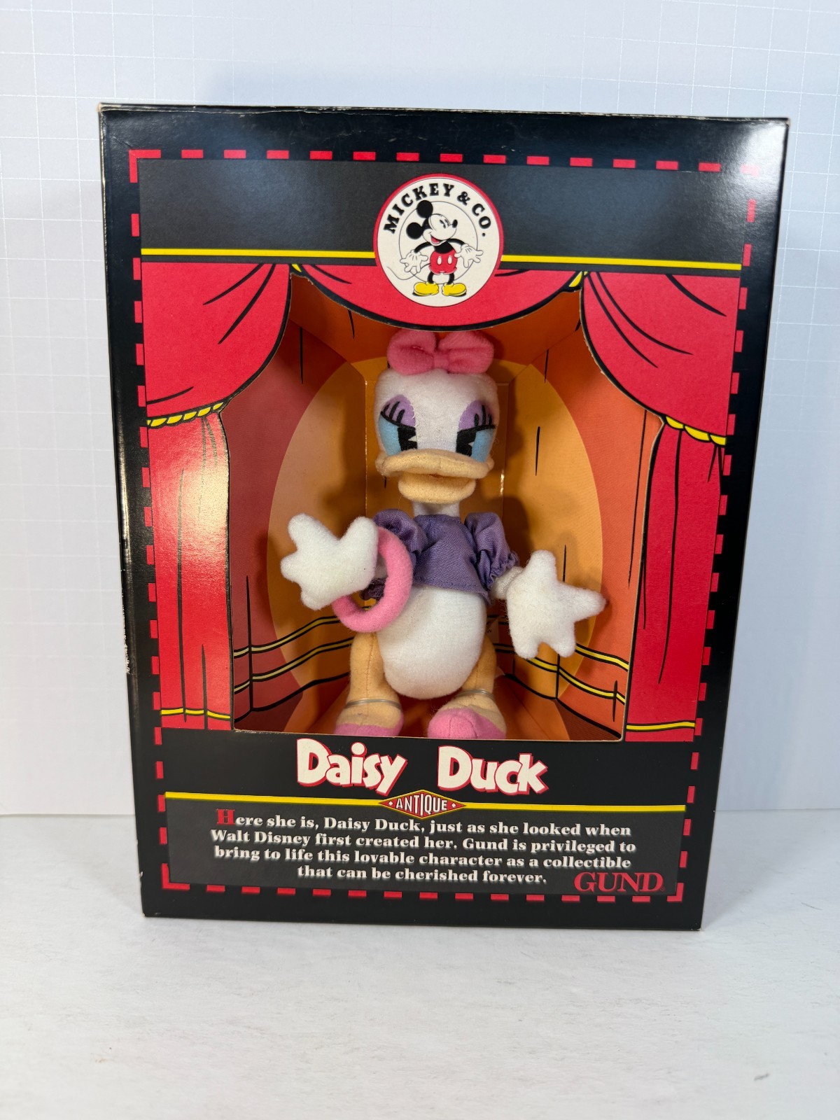 Vintage Daisy Duck Gund Plush Mickey & Co Boxed Disney Collectible
