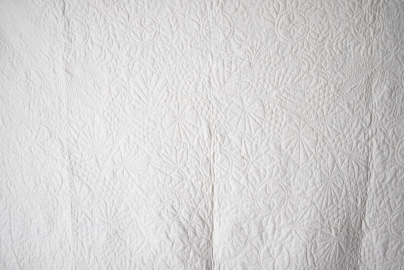 Vintage All White Bride\'s Antique Wholecloth Quilt c. 1890 ~DENSE HAND QUILTING