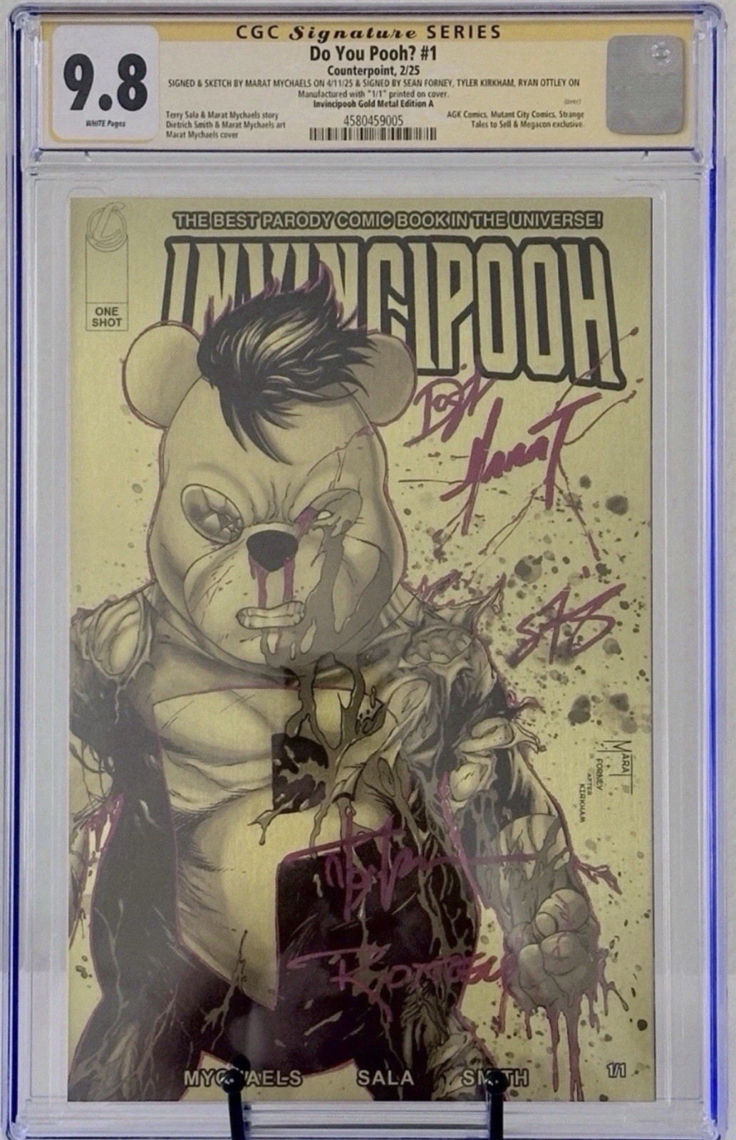 DO YOU POOH?#1 INVINCIPOOH/INVINCIBLE GOLD METAL 1/1 CGC 9.8 SIGNED 5X SKETCH 1X DO YOU POOH?#1 INVINCIPOOH/INVINCIBLE GOLD METAL 1/1 CGC 9.8 SIGNED 5X SKETCH 1X