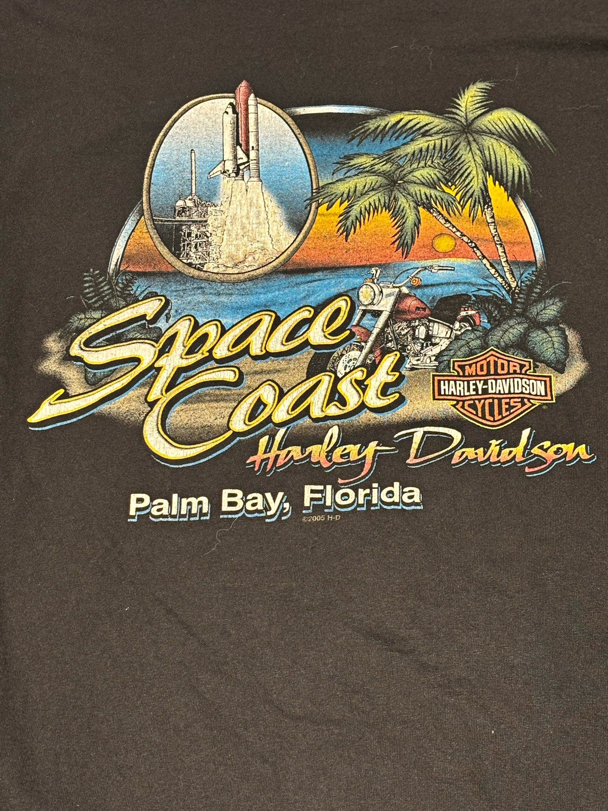 Harley-Davidson Space Coast Palm Bay Florida Black Long Sleeve Graphic T-Shirt