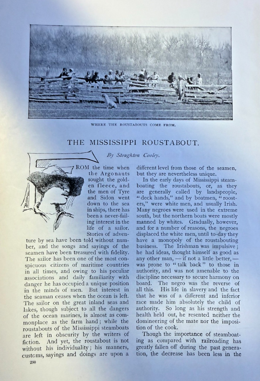 1894 Mississippi River Roustabouts Dock Workers illustrated