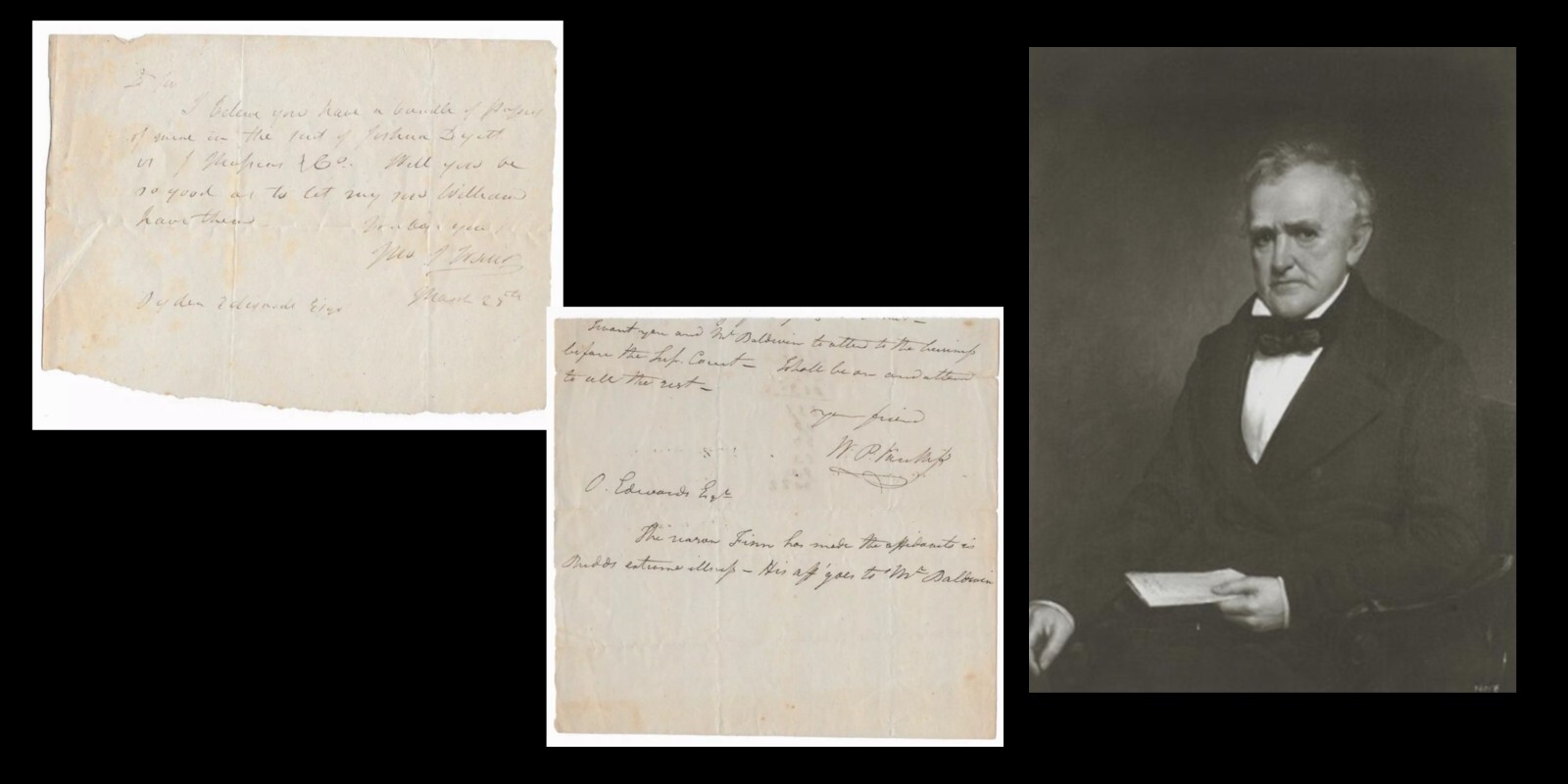 From the collection of N.Y. Judge Ogden Edwards - ALS 1830s Handwritten Letters