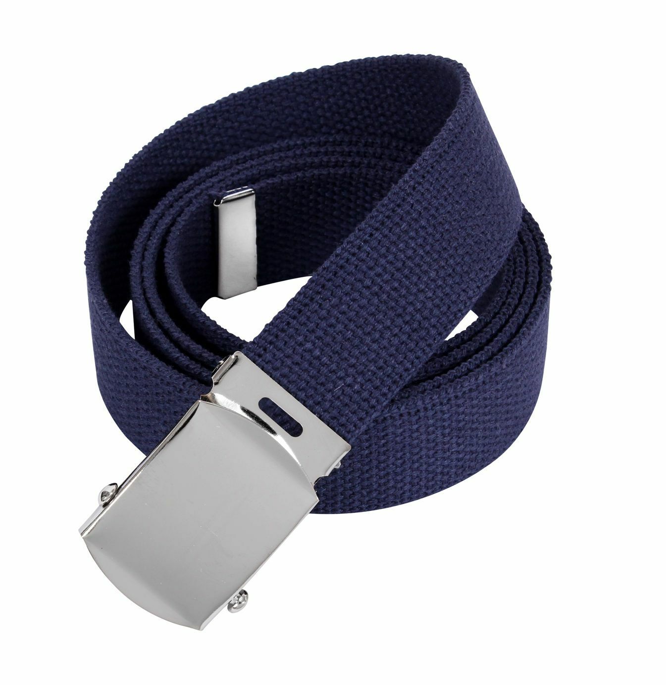 U.S MILITARY BLUE WEB BELT WITH CHROME PLATED SOLID BRASS BUCKLE U.S.A MADE U.S MILITARY BLUE WEB BELT WITH CHROME PLATED SOLID BRASS BUCKLE U.S.A MADE