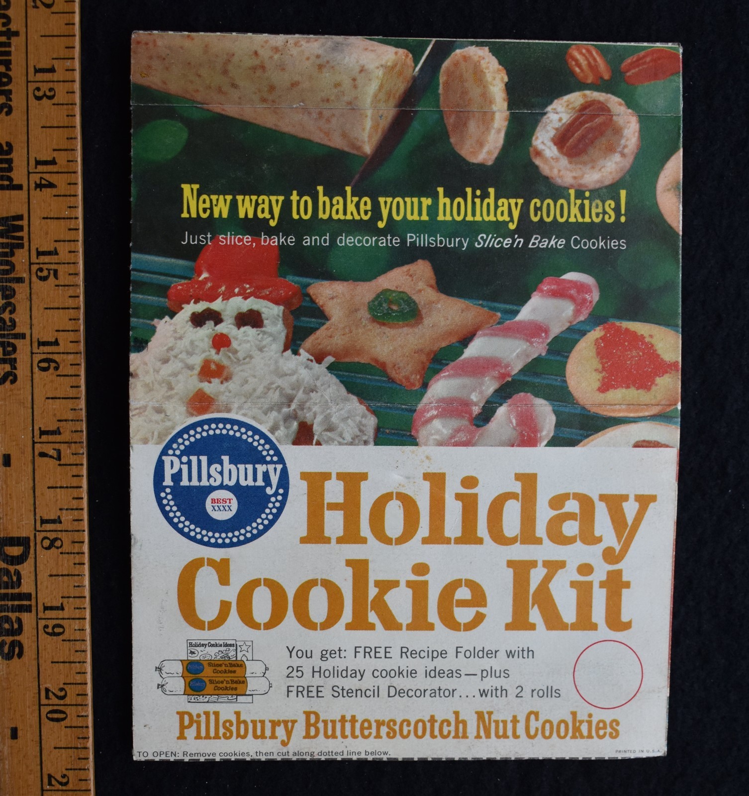 [ 1950s - 1960s Pillsbury Holiday Cookie Kit - Vintage Christmas Food Package ]