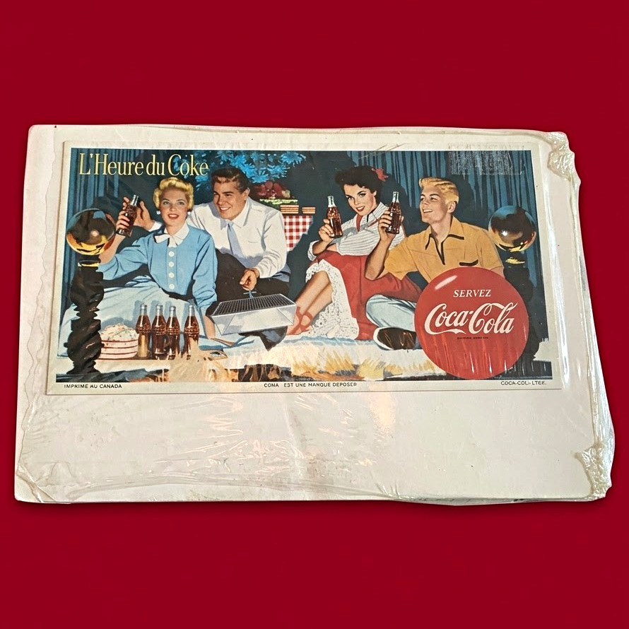 Vintage 1950s Coca-Cola L\'Heure du  Print Ad,  French Canadian Theme Advertising