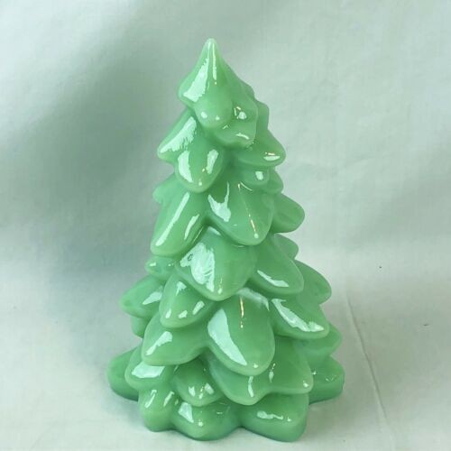 Mosser Glass USA Collectible Glass Christmas Tree Jadeite Green Large 8 inch
