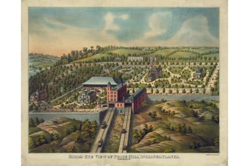 Photo:Cincinnati Ohio Price Hill Inclined Planes Birds-Eye View 1900s