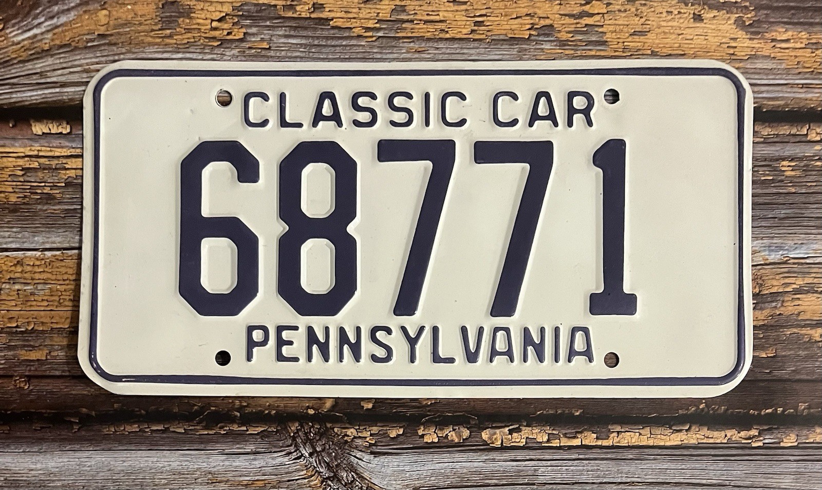1971 to 1983 Pennsylvania Classic Car License Plate 68771