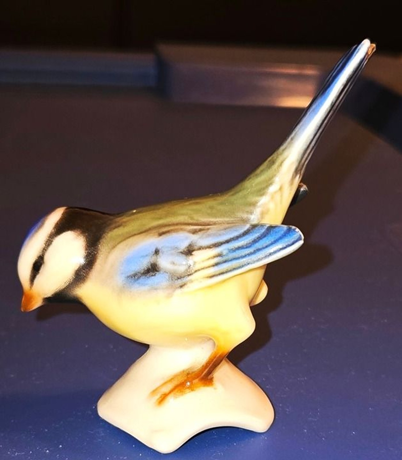 Vintage Goebel Porcelain Blue Tit Bird Figurine TMK-3, CV34