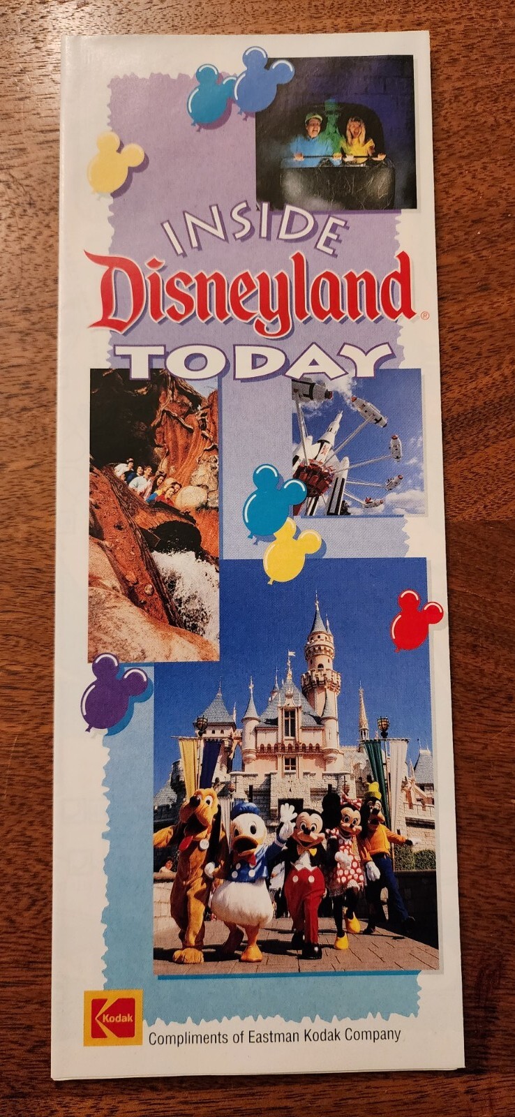 Inside DISNEYLAND Today 1994 Kodak Souvenir GUIDE MAP 40th Anniversary 