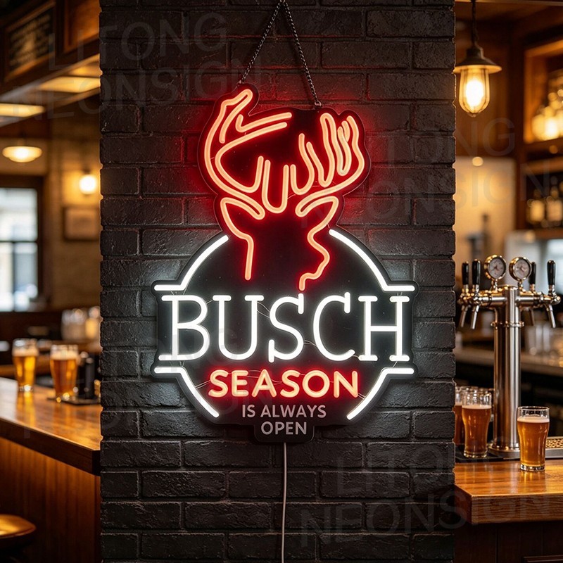 US STOCK Busch Season Is Always Open Dimmable LED Neon Sign 23\