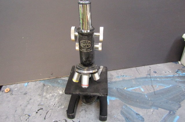 Vintage GRAF APSCO Microscope Student Model 4 objective lens