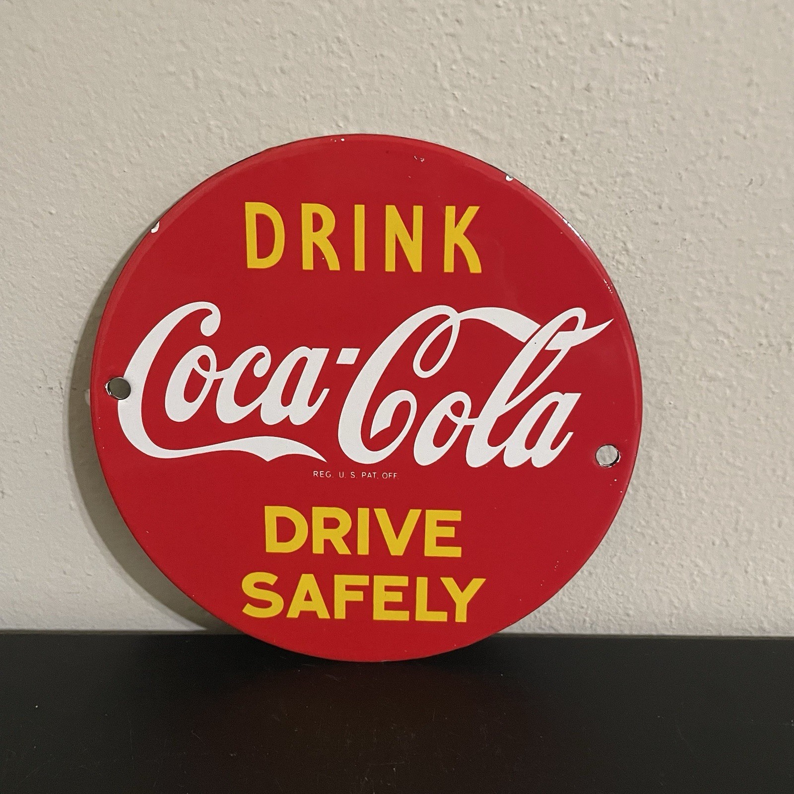 VINTAGE COCA COLA SODA POP GASOLINE MOTOR OIL PORCELAIN SIGN