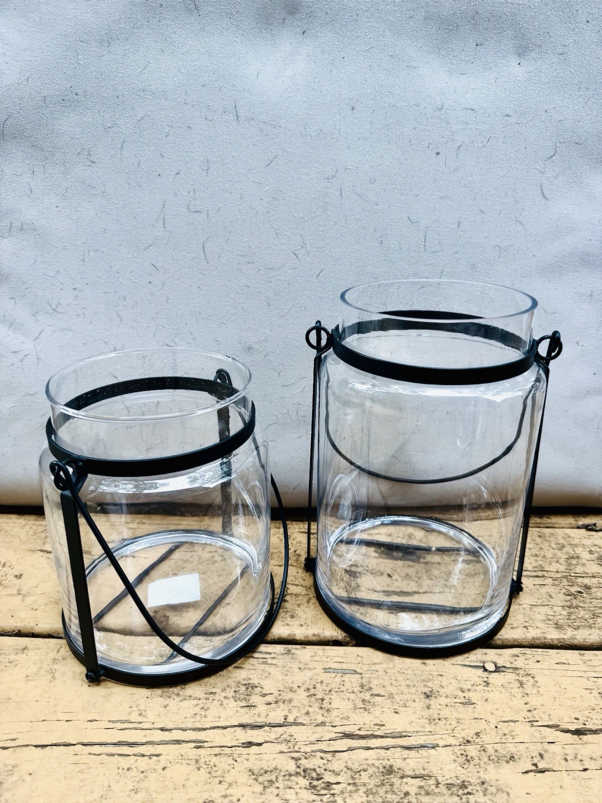 Set of two Smith & Hawken Glass Hurricane Lantern Candle Holder Set of two Smith & Hawken Glass Hurricane Lantern Candle Holder