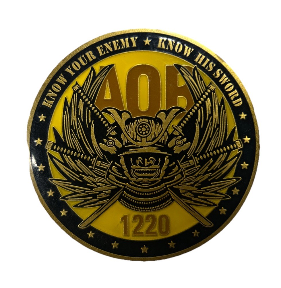 AUTHENTIC 1st SPECIAL FORCES GROUP (AIRBORNE) AOB 1220 - RARE CHALLENGE COIN
