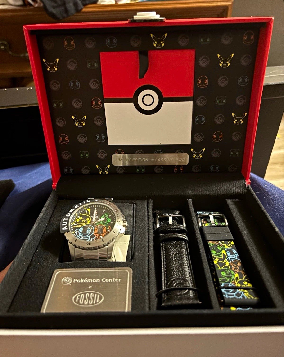 Fossil X Pokémon Center First Partner Watch 42mm 50m Limited Ed #0463/1300
