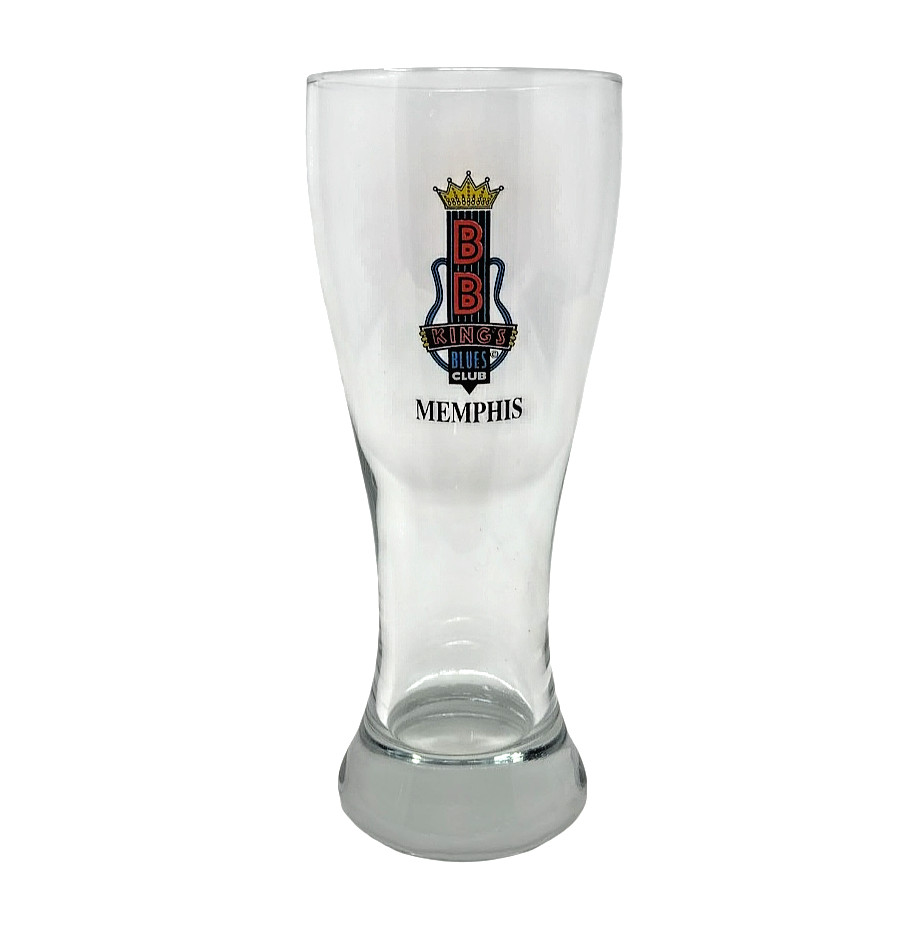 B.B. King\'s Blues Club Memphis Logo Pilsner Beer Glass 8.5\ B.B. King\'s Blues Club Memphis Logo Pilsner Beer Glass 8.5\