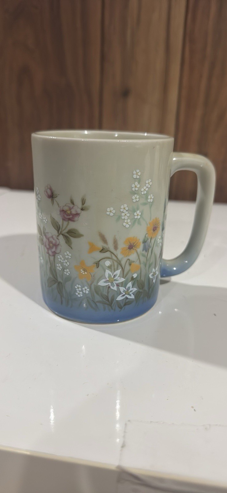 Vintage Otagiri Coffee Mug Flowers 8 oz