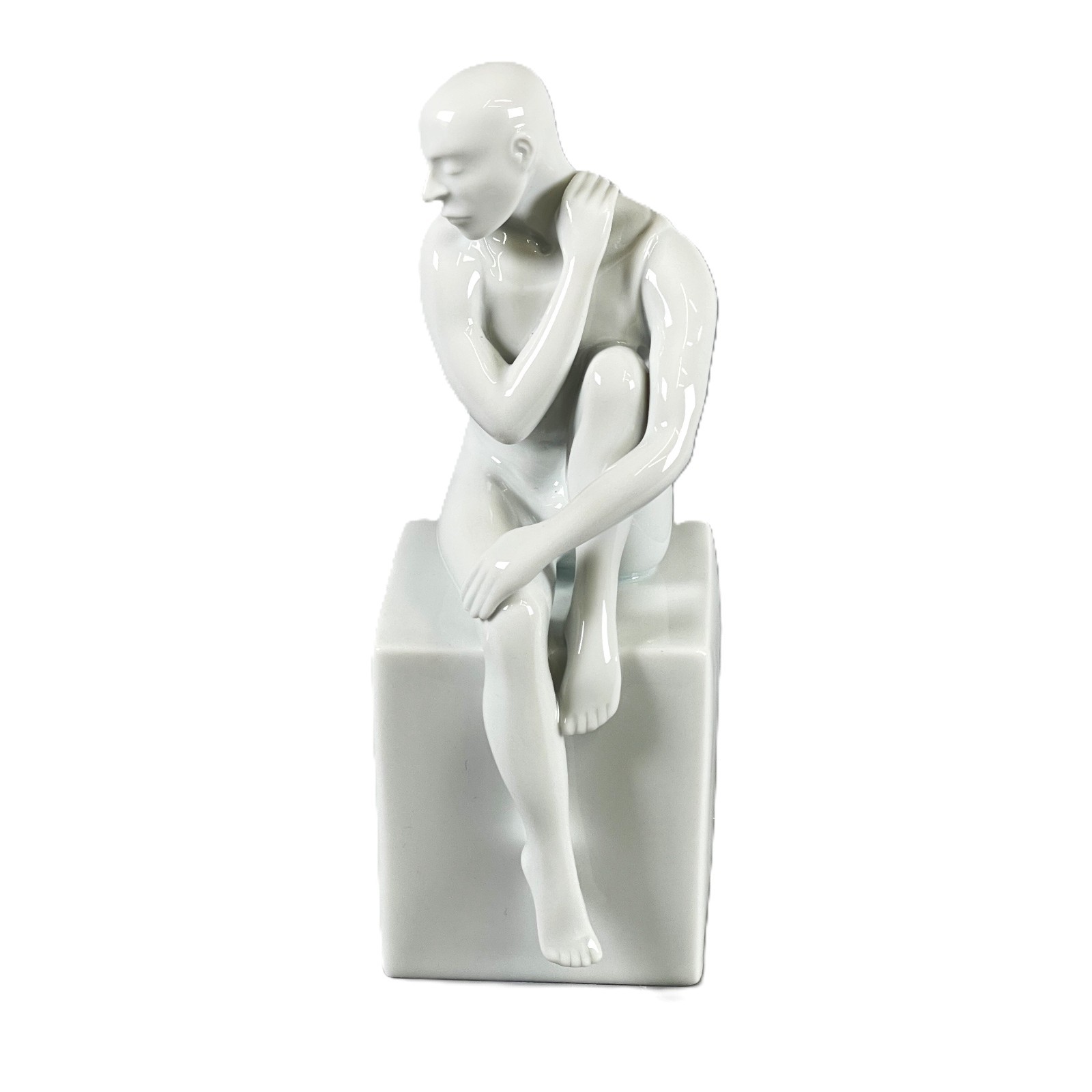 Kati Zorn white Älteste Volkstedter Porzellan EROS male bookend euc (B)