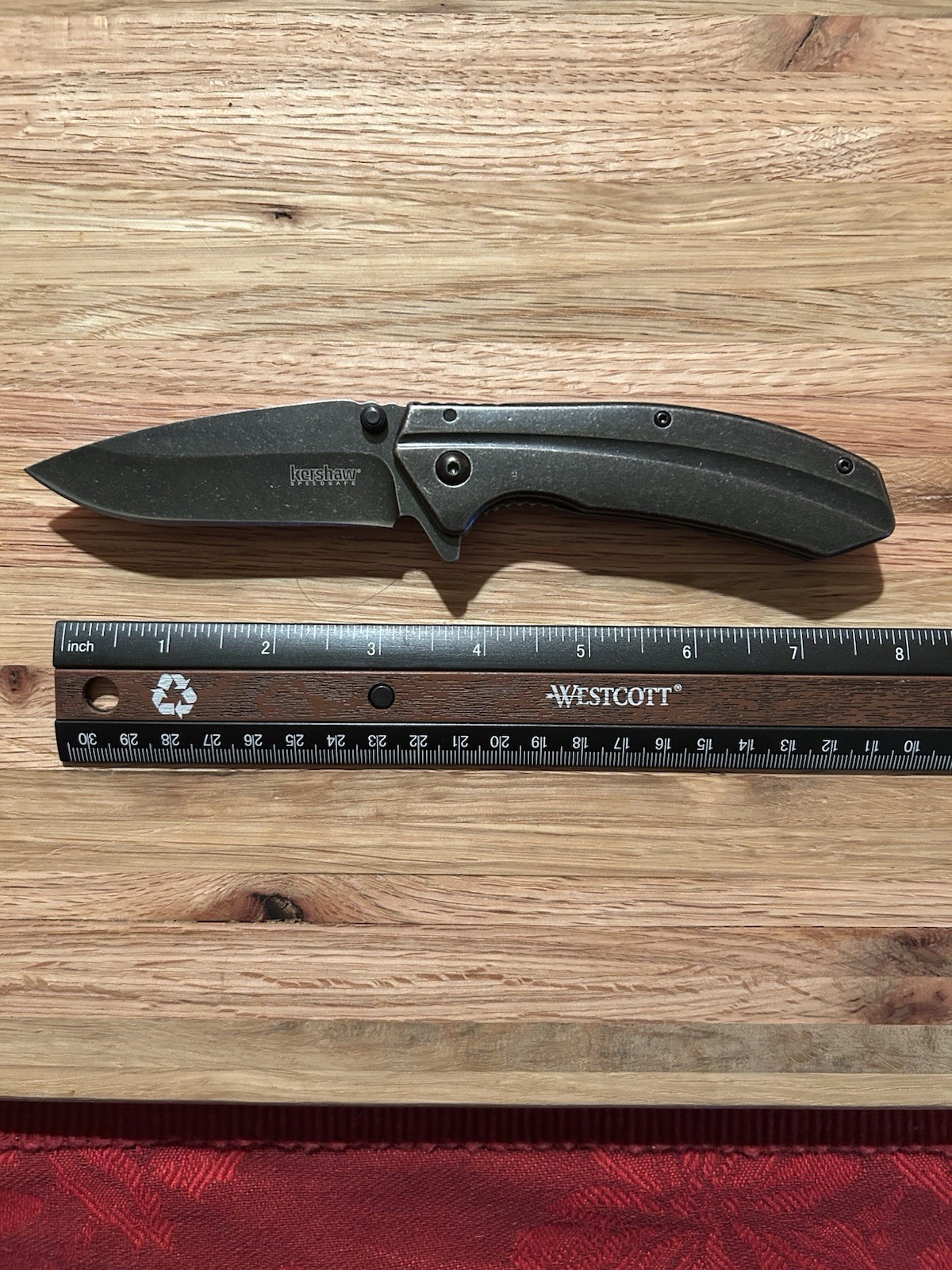Kershaw 1306BWWM 3Cr13 Steel Black-Oxide Blackwashed Finish Double Thumb Stud