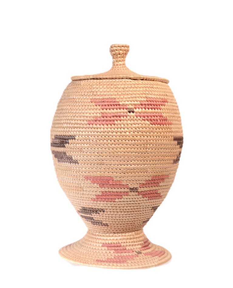 Yupik Hooper Bay Lidded Basket Mid 20th Century   6.5