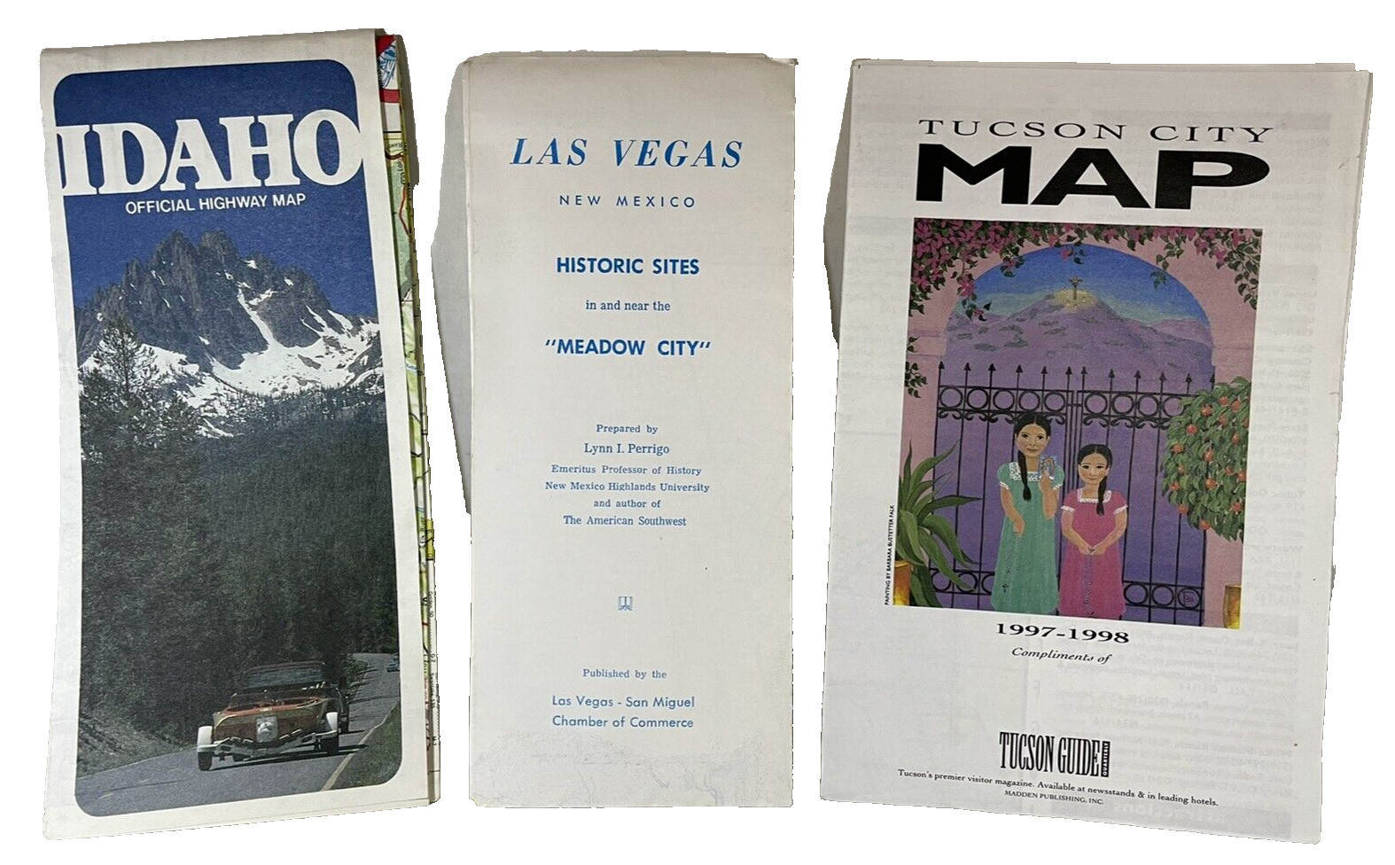 New Mexico Idaho Arizona vintage original maps 1968 1987 1997 Lot of 3