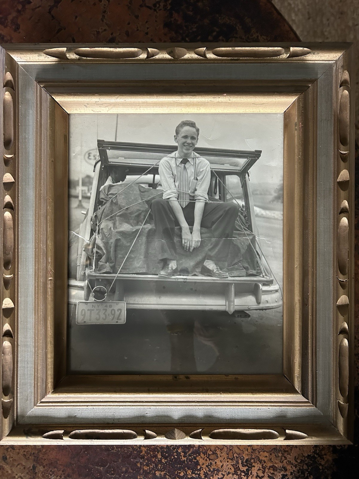1948 Framed Pic Tied Up Young Man Church Mission Trip to South to Help Integrate