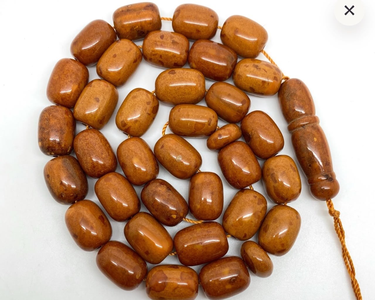 Natural Baltic Amber Old Butterscotch Misbaha German Islamic Prayer Beads 115gr