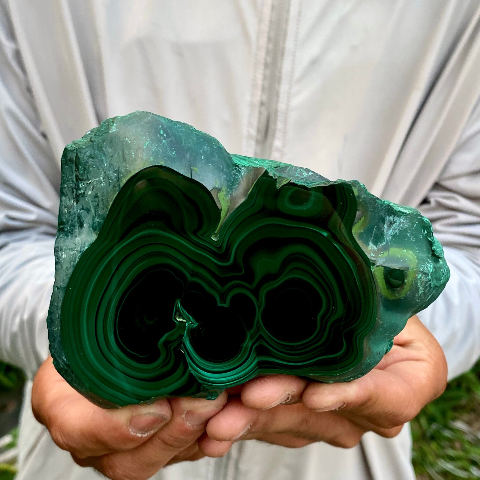 1.52LB Natural Green Malachite Crystal chunk Pattern Ore Specimen Quartz Healing