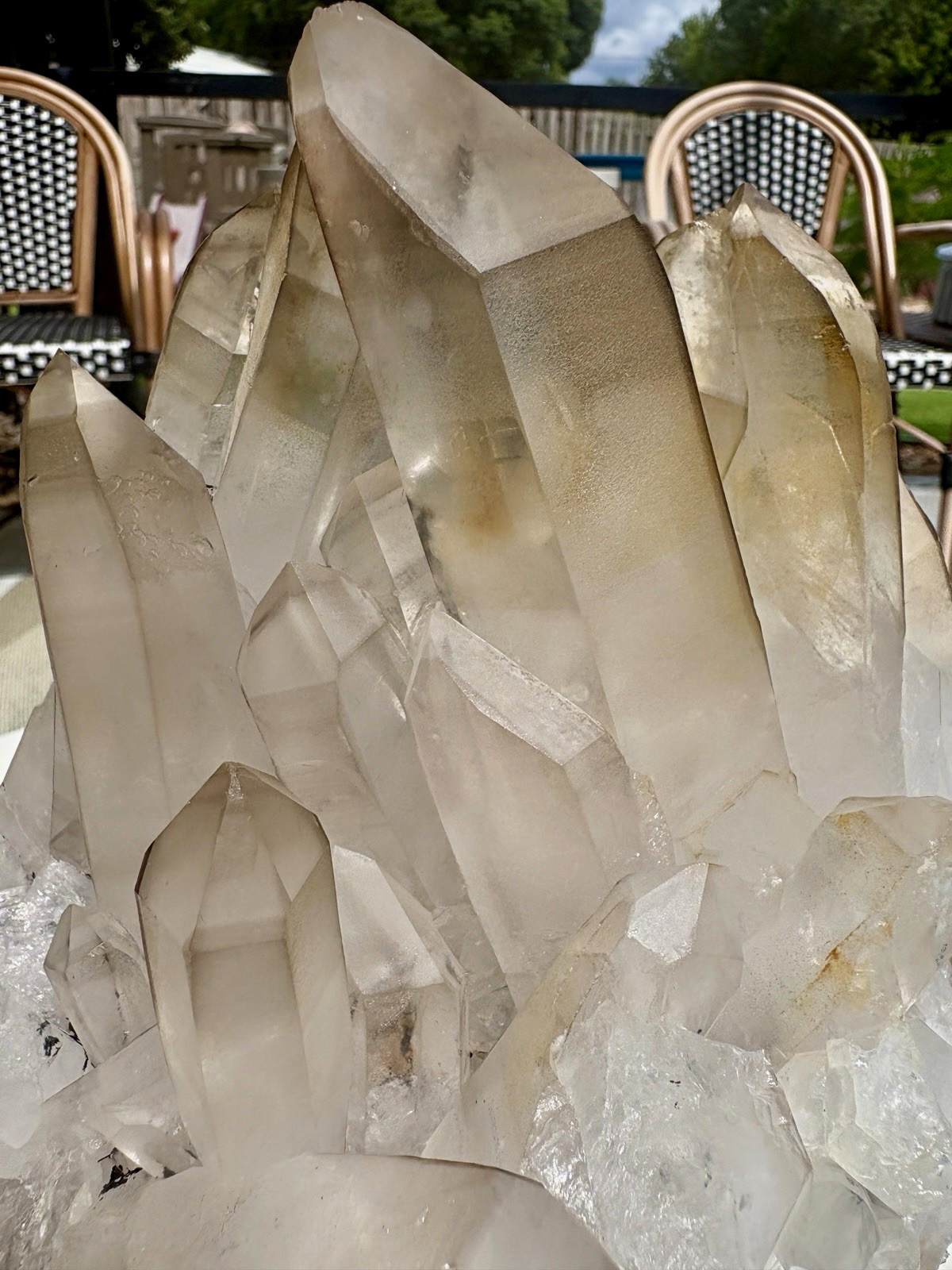Large Clear Quartz Crystal Cluster Display Specimen on Stand Large Clear Quartz Crystal Cluster Display Specimen on Stand