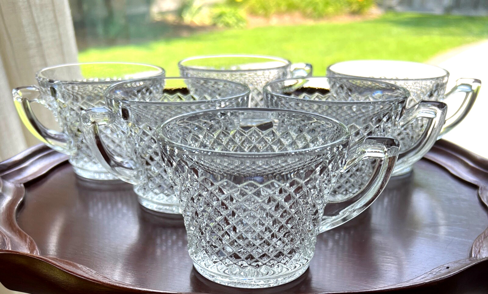 Set of 6 Westmoreland Clear English Hobnail 2 1/2\