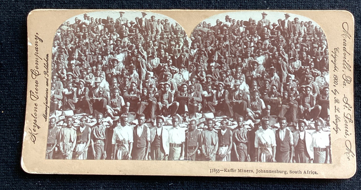 Kaffir Miners Johannesburg South Africa Black Americana Stereoview Card Photo