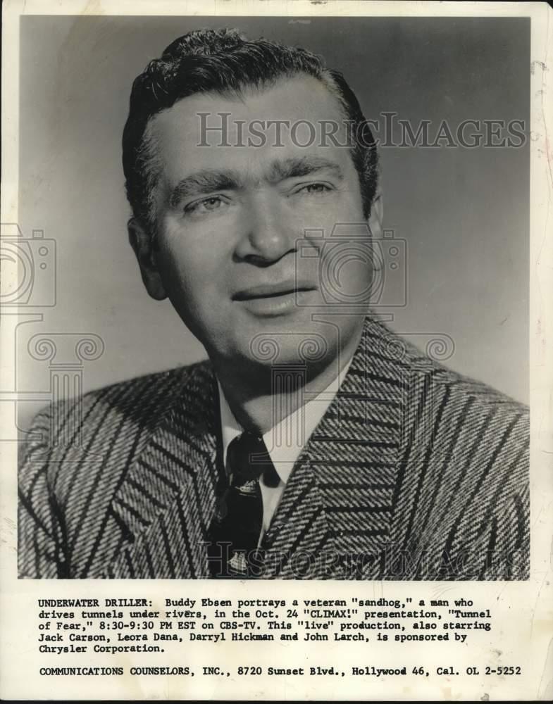 1963 Press Photo Buddy Ebsen drives tunnel under rivers in \