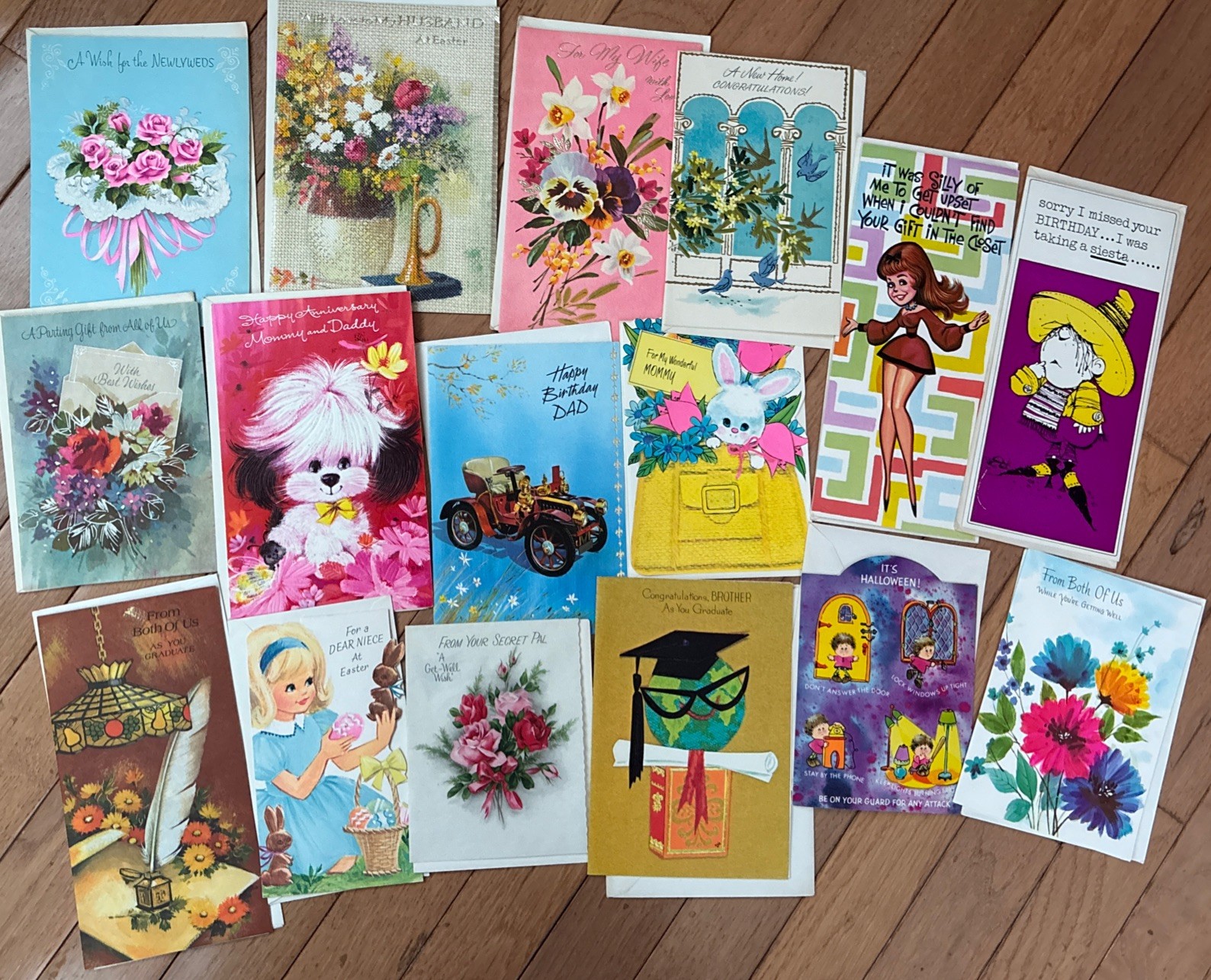 Vintage Greeting Cards 1960’s-70’s Lot of 16