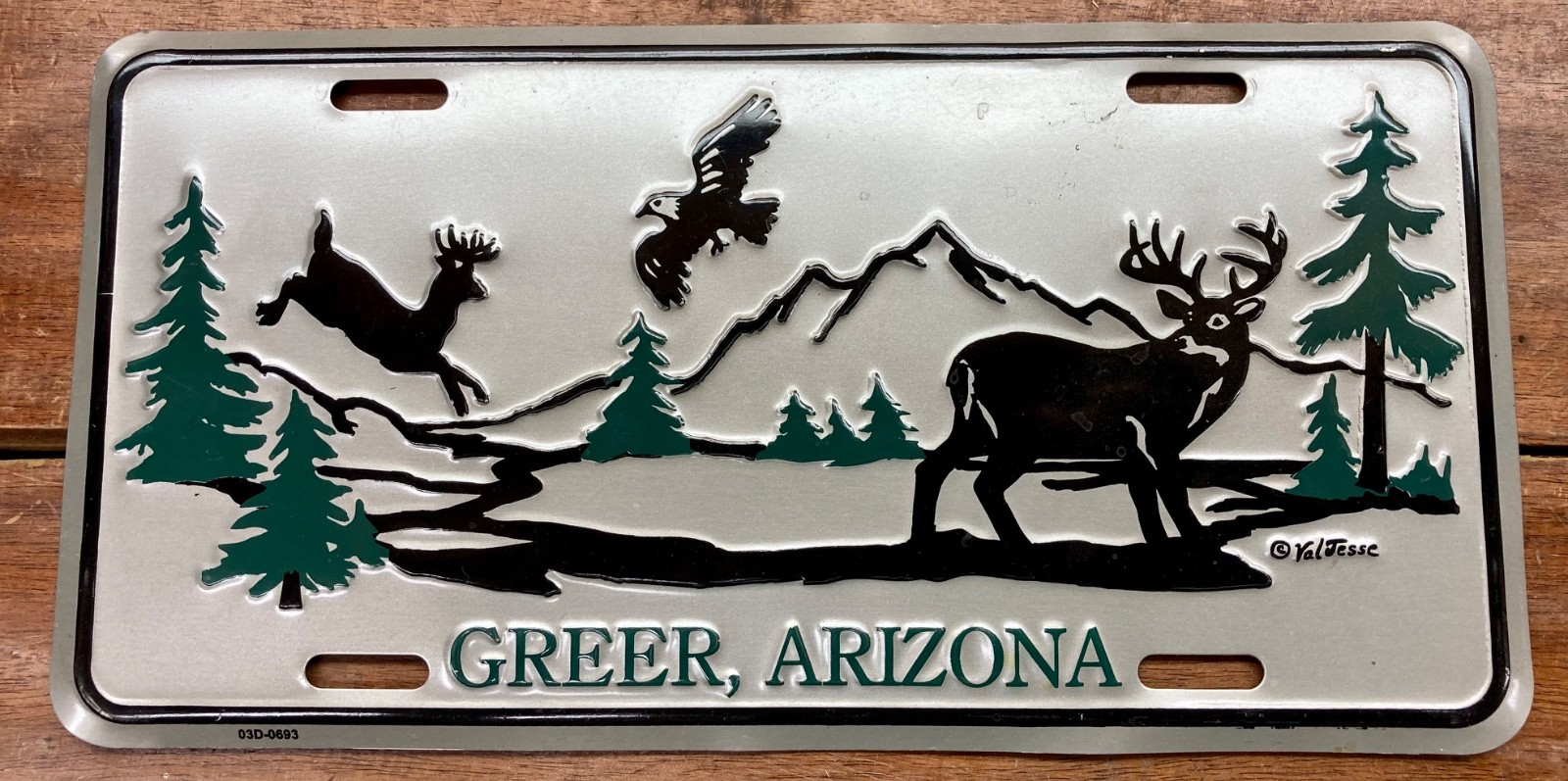 RARE UNUSED 1990'S? GREER ARIZONA (APACHE COUNTY) EMBOSSED BOOSTER LICENSE PLATE RARE UNUSED 1990'S? GREER ARIZONA (APACHE COUNTY) EMBOSSED BOOSTER LICENSE PLATE