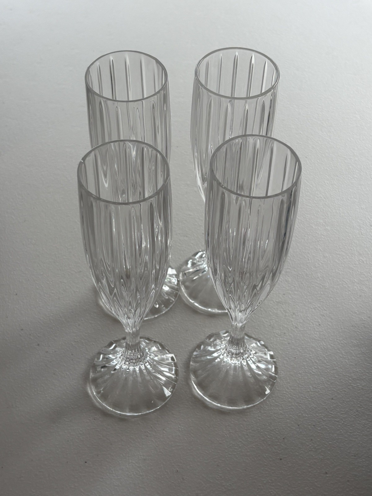 New Mikasa Park Lane Crystal Champagne Flutes Set of 3 + 1 Bonus Boxed NWOT