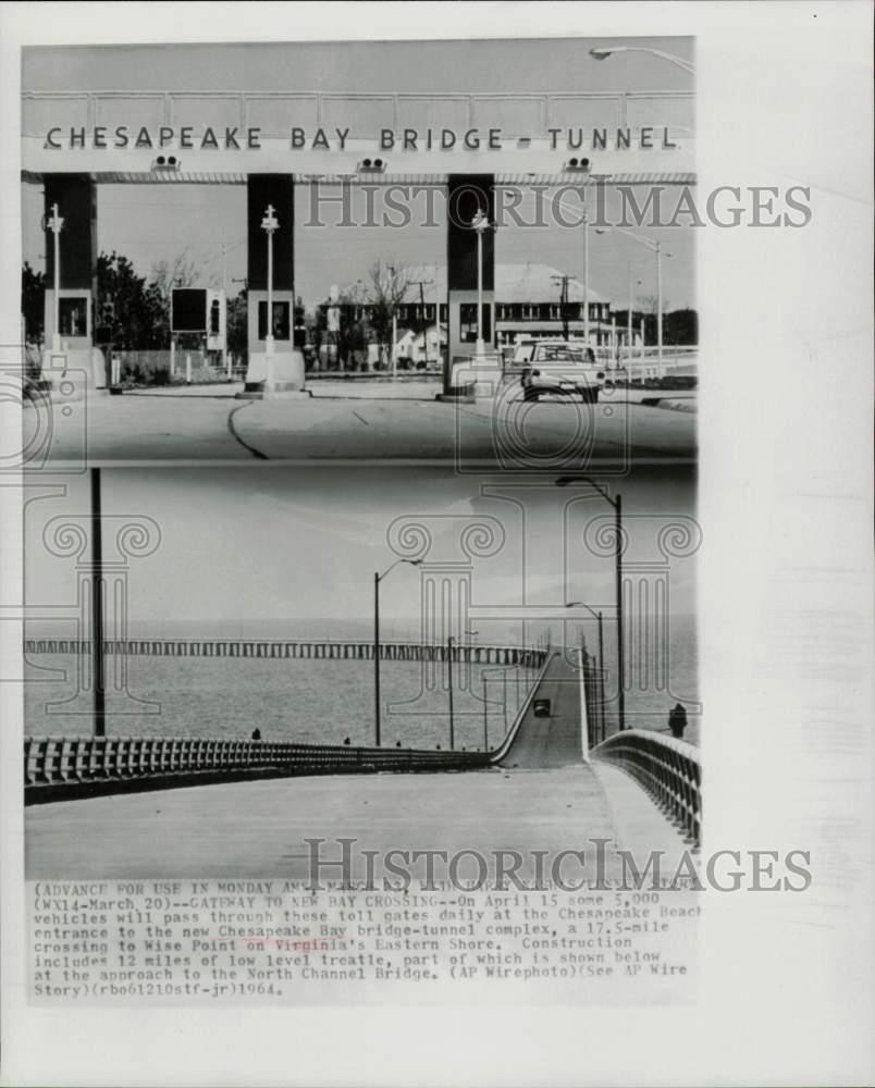 1964 Press Photo Chesapeake Bay Bridge Tunnel Entrance & Roadway - lra19907 1964 Press Photo Chesapeake Bay Bridge Tunnel Entrance & Roadway - lra19907