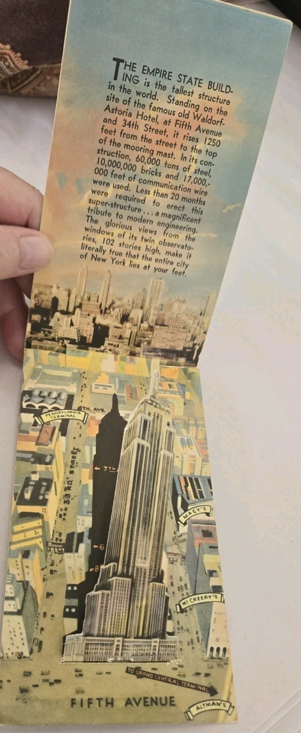 Rare 1931 Empire State Building Pop-up Unused Postcard By Sherwin Hass NY Rare 1931 Empire State Building Pop-up Unused Postcard By Sherwin Hass NY