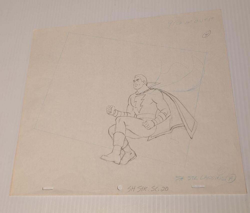 Shazam Animation Art  1980  Pencil Art