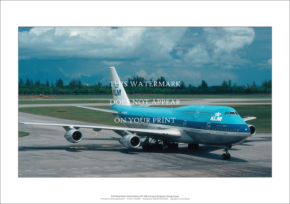 KLM Royal Dutch Airlines Boeing 747-406 A3 Art Print – 42 x 29 cm Poster