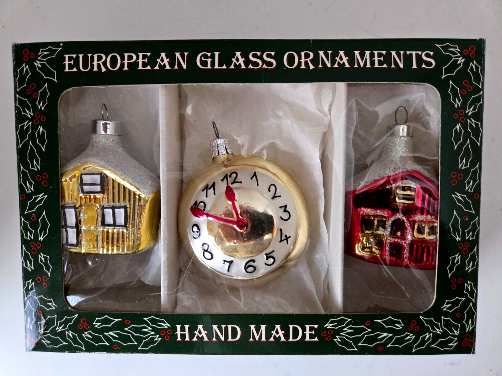 Dayton Hudson European Glass Hand Blown 3 Ornaments Czechoslovakia